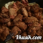 Шаг 6 (Кулинарный рецепт с фото - Куриная печень жареная с луком)